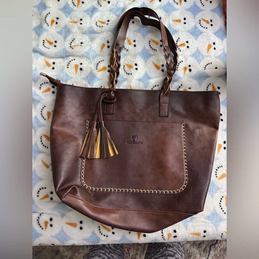 Vintage Tassel Tote Bag, Large Capacity Braided Shoulder Strap Bag